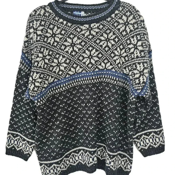 Vintage Venezia Jeans Black Print Knit Sweater 22/24 NWT - Picture 2 of 6